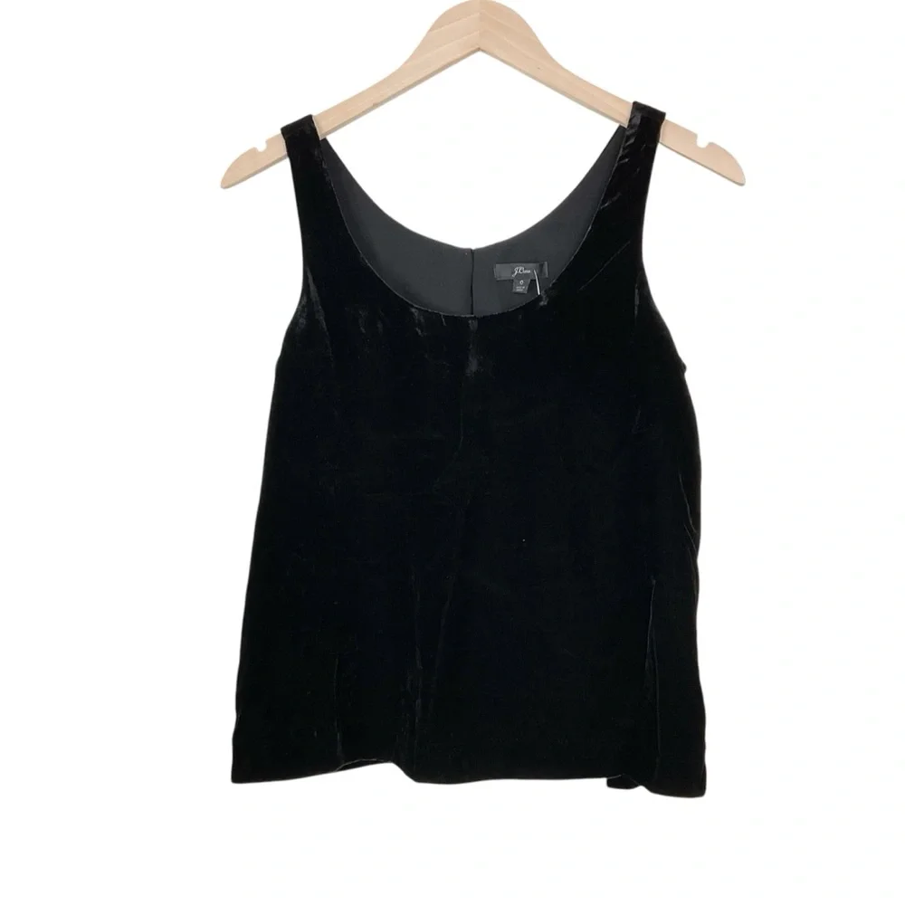 J. Crew Black Velvet Tank Top Size 0